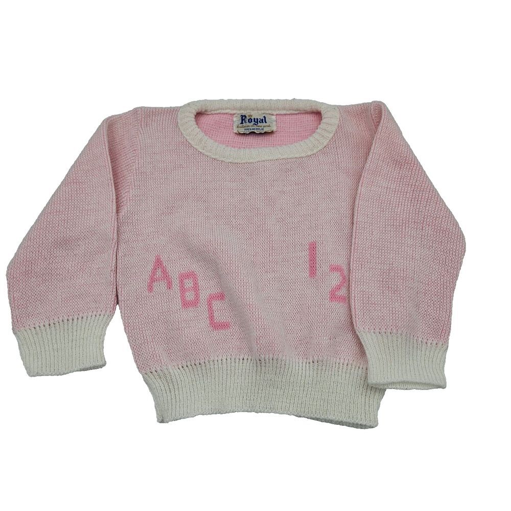 Vintage Royal Knitwear Inc. New York Pink  Infant Pull on‎ Sweater No Size